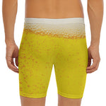 Beer With Foam Print Men's Long Boxer Briefs