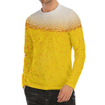 Beer With Foam Print Men's Long Sleeve Rash Guard