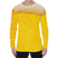 Beer With Foam Print Men's Long Sleeve T-Shirt