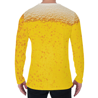 Beer With Foam Print Men's Long Sleeve T-Shirt