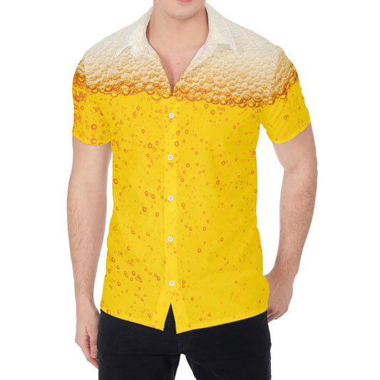 Beer With Foam Print Men's Shirt