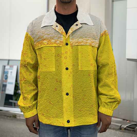 Beer With Foam Print Men's Shirt Jacket