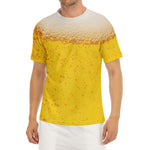 Beer With Foam Print Men's Short Sleeve Rash Guard