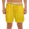 Beer With Foam Print Men's Split Running Shorts