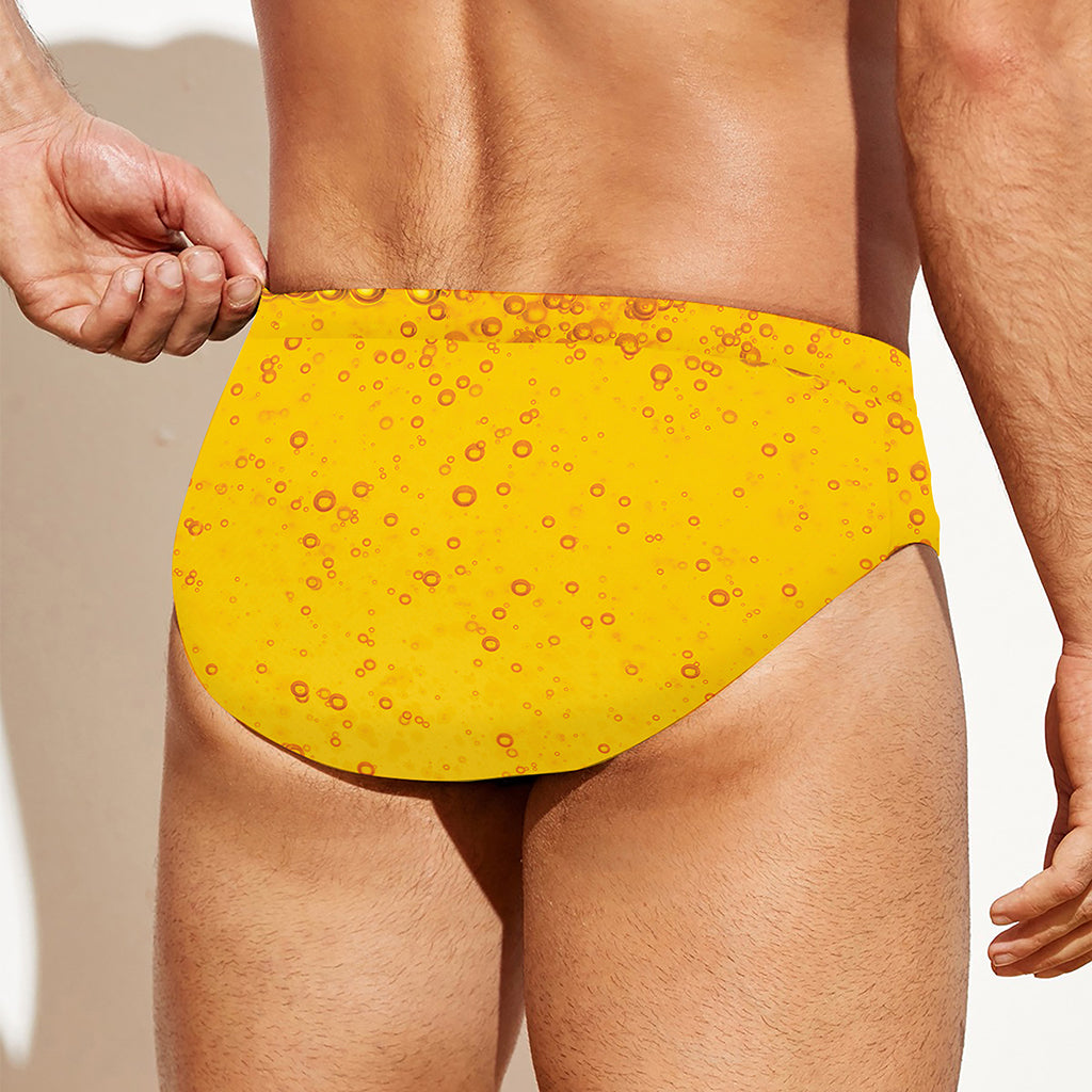 Beer With Foam Print Men's Swim Briefs