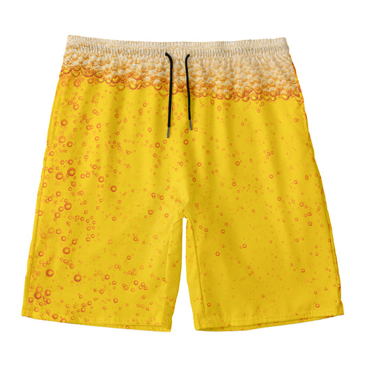 Beer With Foam Print Men's Swim Trunks