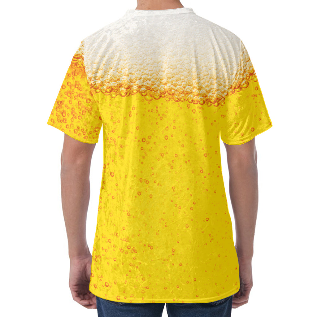 Beer With Foam Print Men's Velvet T-Shirt