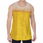 Beer With Foam Print Men's Velvet Tank Top