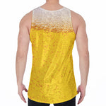Beer With Foam Print Men's Velvet Tank Top