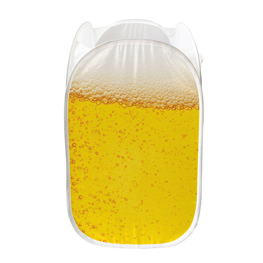 Beer With Foam Print Mesh Laundry Hamper