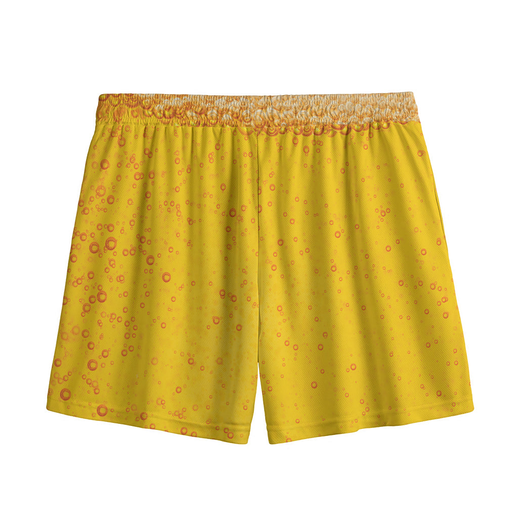 Beer With Foam Print Mesh Shorts