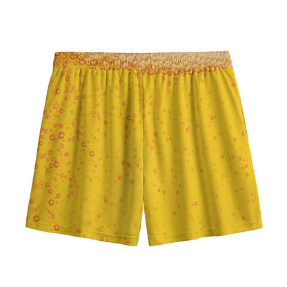 Beer With Foam Print Mesh Shorts