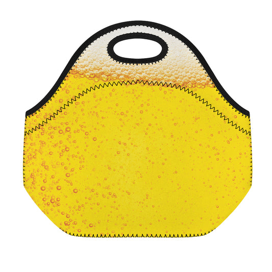 Beer With Foam Print Neoprene Lunch Bag