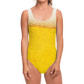 Beer With Foam Print One Piece Swimsuit