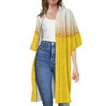 Beer With Foam Print Open Front Beach Cover Up