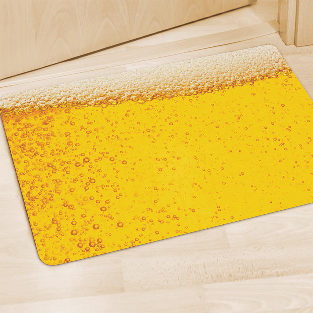 Beer With Foam Print Polyester Doormat