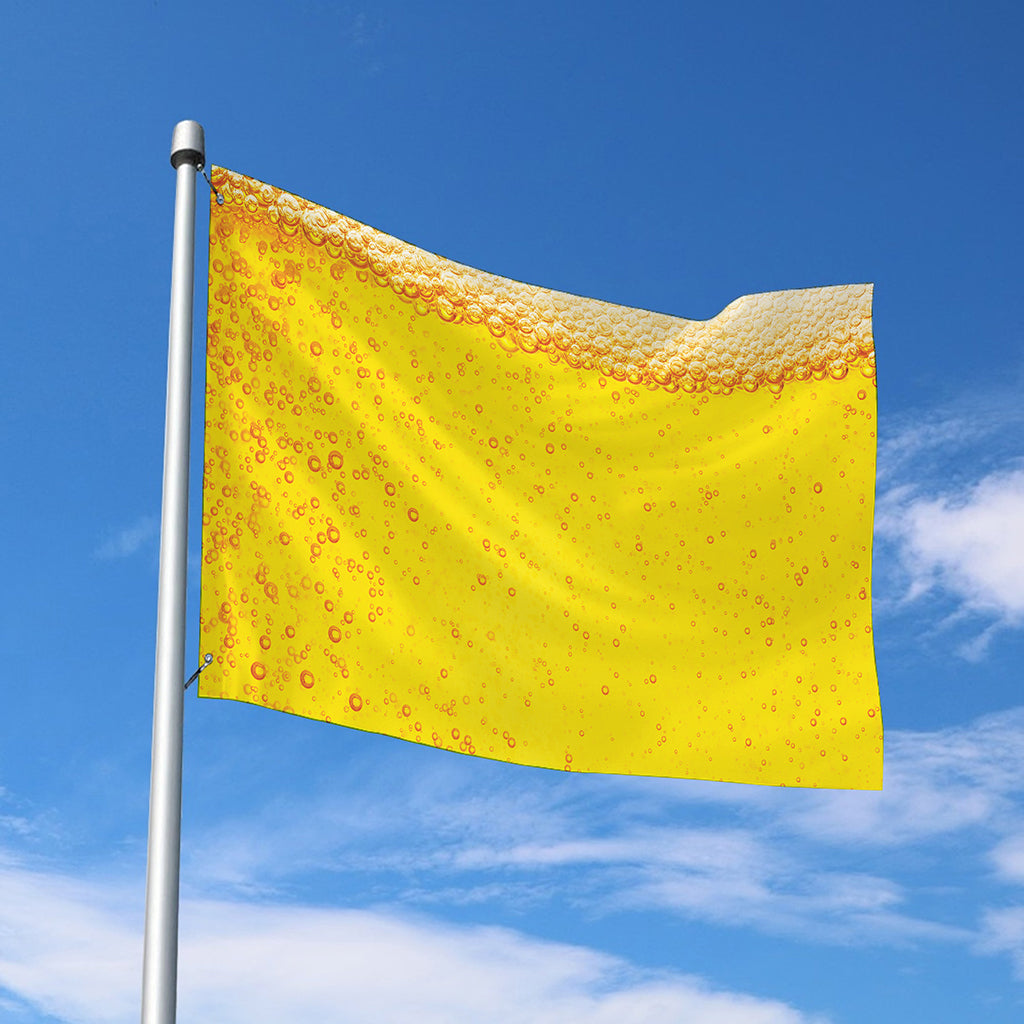 Beer With Foam Print Polyester Flag