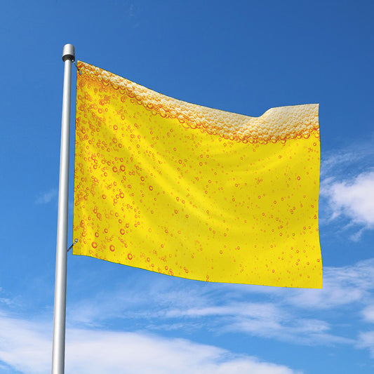 Beer With Foam Print Polyester Flag