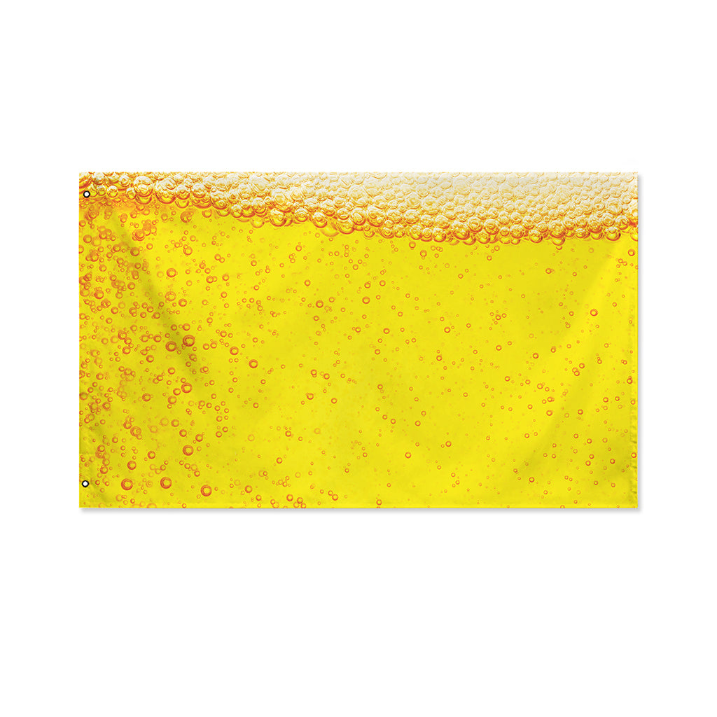 Beer With Foam Print Polyester Flag