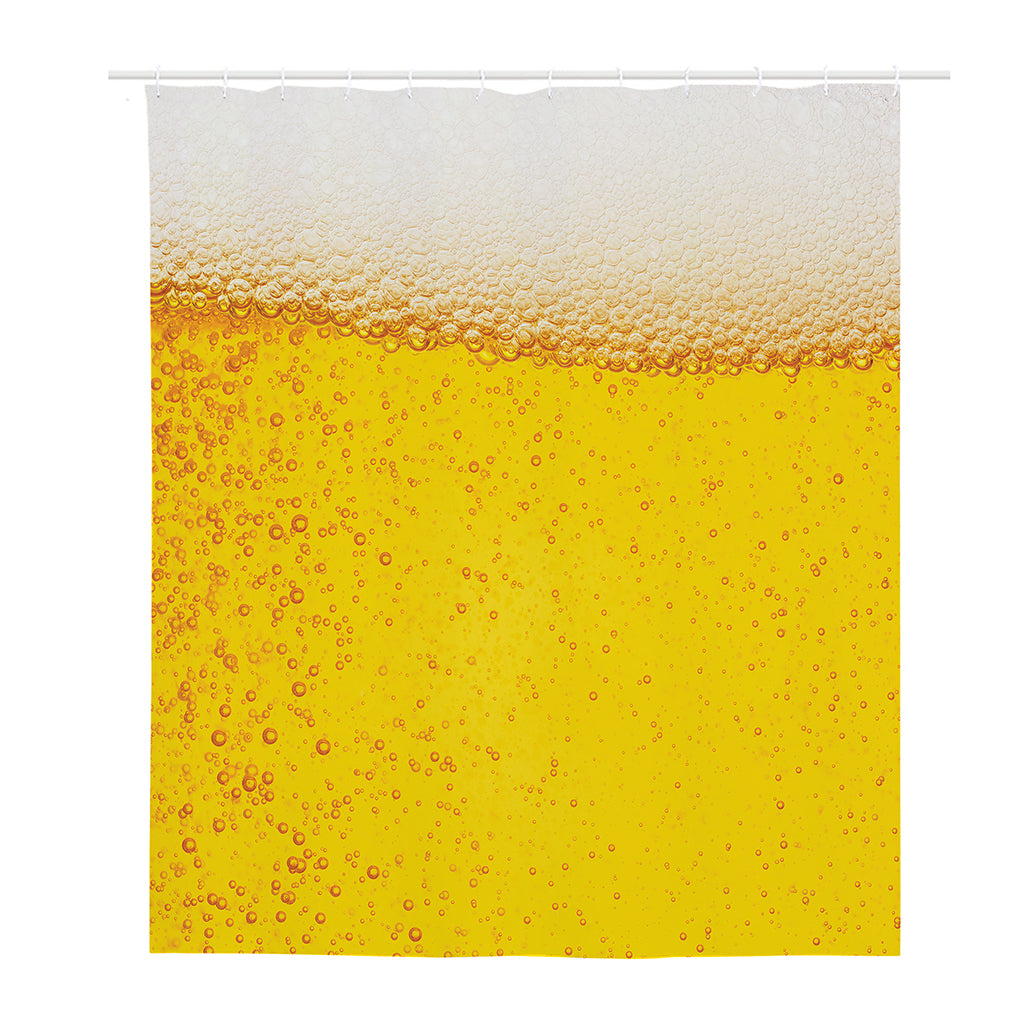 Beer With Foam Print Polyester Shower Curtain