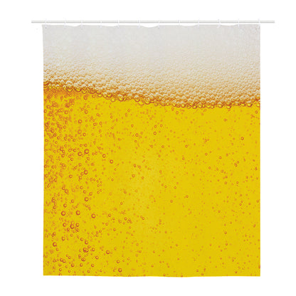 Beer With Foam Print Polyester Shower Curtain