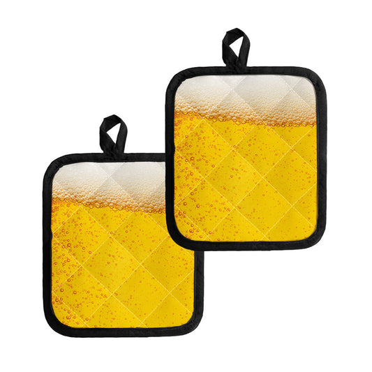 Beer With Foam Print Pot Holders