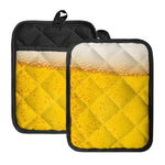 Beer With Foam Print Pot Holders With Pocket