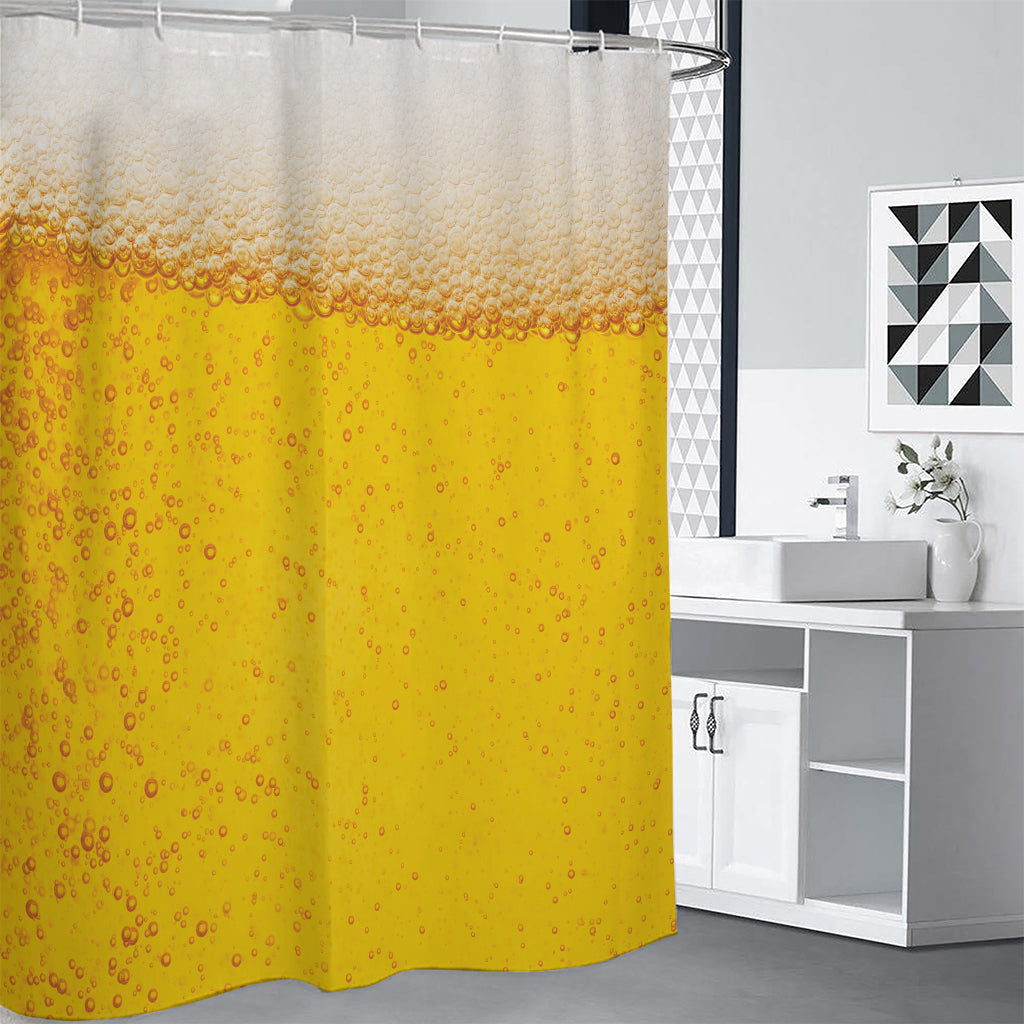 Beer With Foam Print Premium Shower Curtain