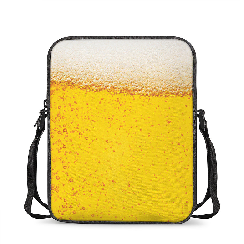 Beer With Foam Print Rectangular Crossbody Bag