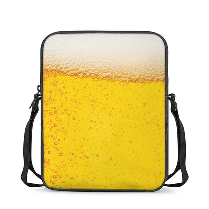 Beer With Foam Print Rectangular Crossbody Bag