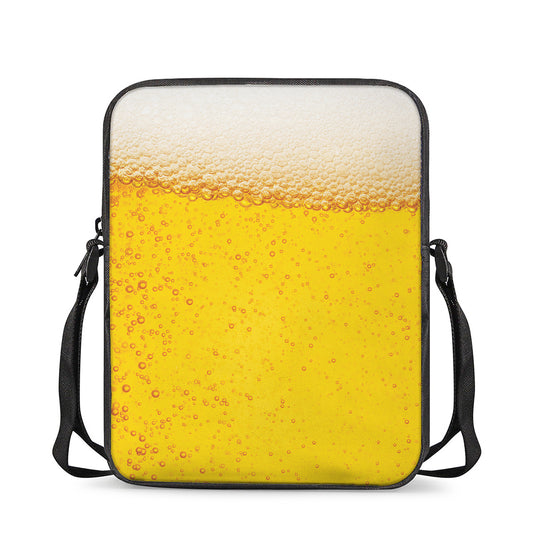 Beer With Foam Print Rectangular Crossbody Bag