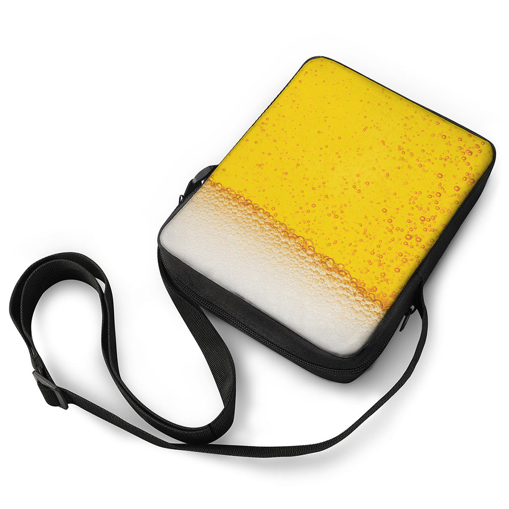 Beer With Foam Print Rectangular Crossbody Bag