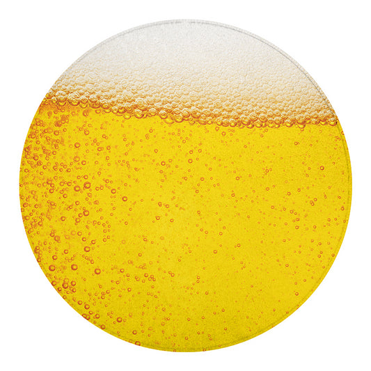 Beer With Foam Print Round Blanket