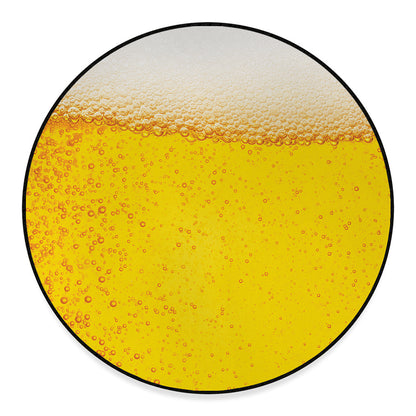 Beer With Foam Print Round Floor Mat