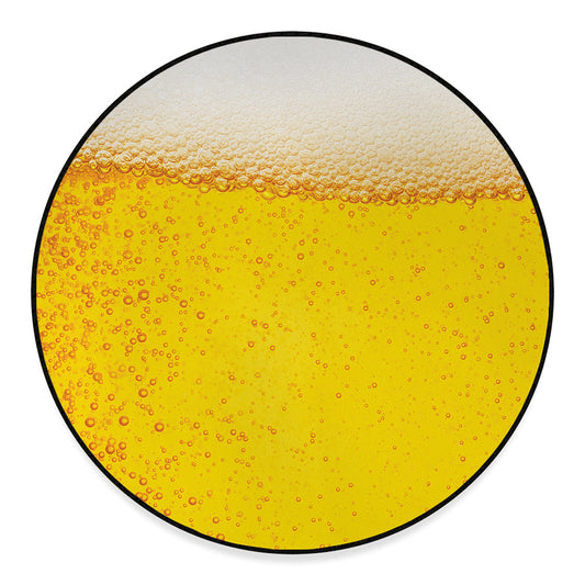 Beer With Foam Print Round Floor Mat