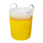Beer With Foam Print Round Laundry Basket