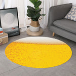 Beer With Foam Print Round Rug