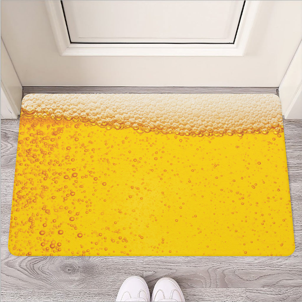 Beer With Foam Print Rubber Doormat