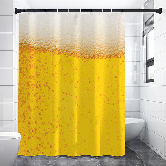 Beer With Foam Print Shower Curtain