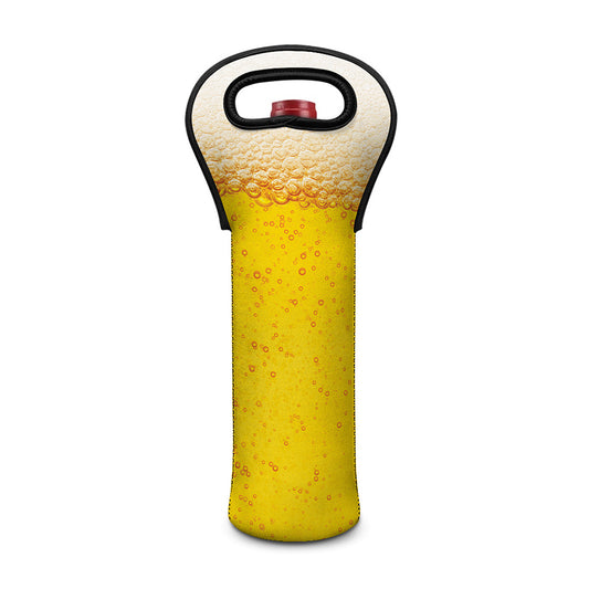Beer With Foam Print Single Neoprene Wine Tote
