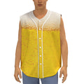 Beer With Foam Print Sleeveless Baseball Jersey