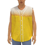 Beer With Foam Print Sleeveless Baseball Jersey