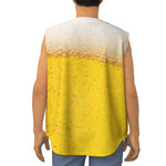 Beer With Foam Print Sleeveless Baseball Jersey