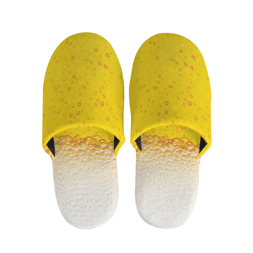 Beer With Foam Print Slippers