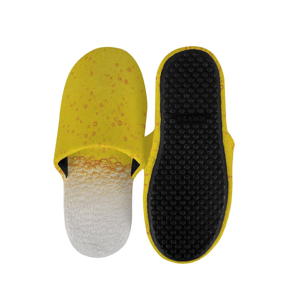 Beer With Foam Print Slippers