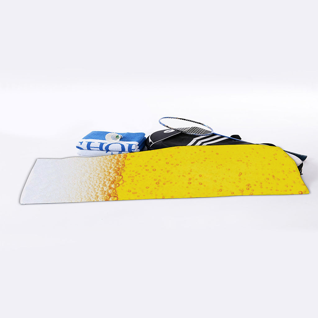 Beer With Foam Print Sports Towel