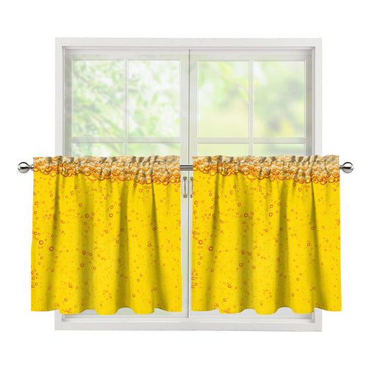 Beer With Foam Print Tier Curtains