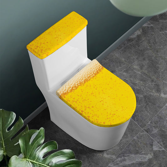 Beer With Foam Print Toilet Lid And Tank Cover Set