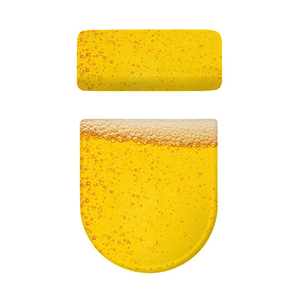Beer With Foam Print Toilet Lid And Tank Cover Set