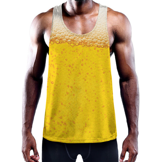Beer With Foam Print Training Tank Top